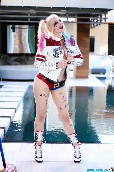 Leya Falcon: Blonde PAWG Poses Topless in Cosplay Costume Outdoors – photo 5 of 20