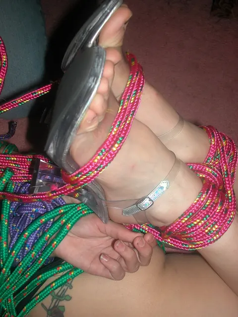 Latina Stripped Nude and Tied Up in Rope Bondage – photo 14 of 21