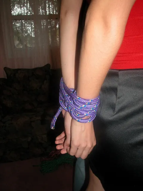 Latina Stripped Nude and Tied Up in Rope Bondage – photo 4 of 21