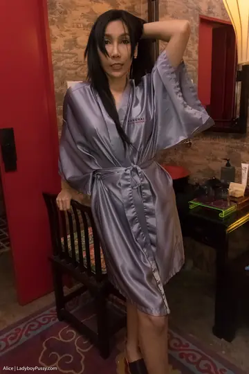 Slim Thai Trans Woman Uses a Dildo and Strokes Her Cock to Cum