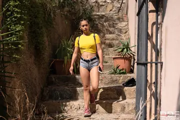 Ginebra Bellucci – Petite Spanish Brunette in Costume Gets Bound and Fucked Outdoors