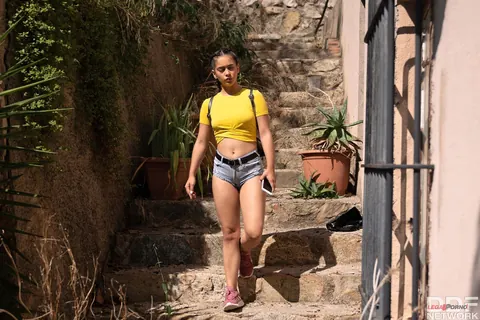 Ginebra Bellucci: Petite Spanish Brunette in Costume Gets Bound and Fucked Outdoors – photo 1 of 20