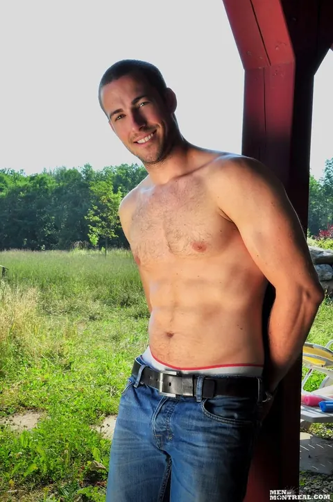 Man Strokes His Hard Cock Outdoors – photo 2 of 15