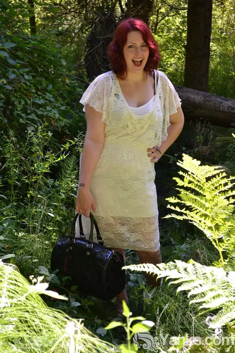 Hannah Belmont: BBW Redhead with Big Tits Masturbates with a Dildo in the Forest – photo 1 of 17