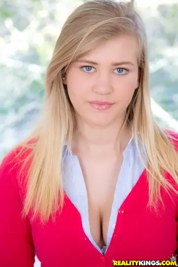 Busty Blonde Strips Out of Her Skirt and Spreads Her Pussy