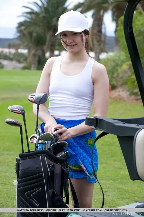 Matty Mila: Brunette PAWG Strips Out of Her Skirt on a Golf Cart – photo 4 of 18