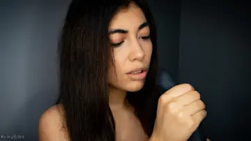 Tall Latina in Bondage Fingers Herself and Uses a Dildo