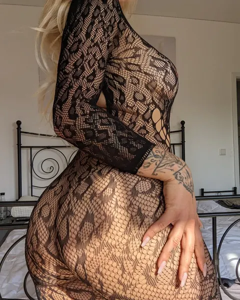 Thick Babe Poses in Fishnets Showing Off Her Big Ass – photo 3 of 15