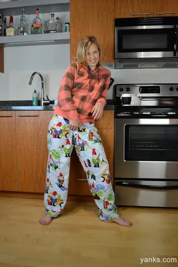 Mature Blonde Uses a Dildo and Fingers Her Pussy in the Kitchen