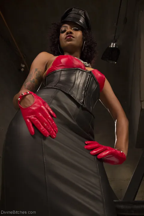 Lotus Lain: Ebony MILF in a Leather Skirt Shows Off Her Natural Tits – photo 3 of 15