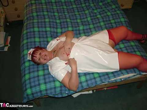Valgasmic Exposed: European BBW Redhead Nurse Poses in Stockings and Boots – photo 20 of 20