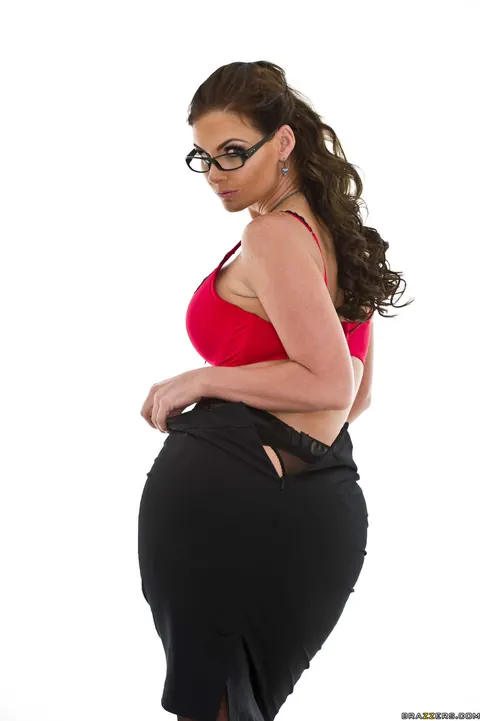 Phoenix Marie: Busty MILF in Glasses Strips Off Her Uniform to Lingerie and Spreads – photo 8 of 21