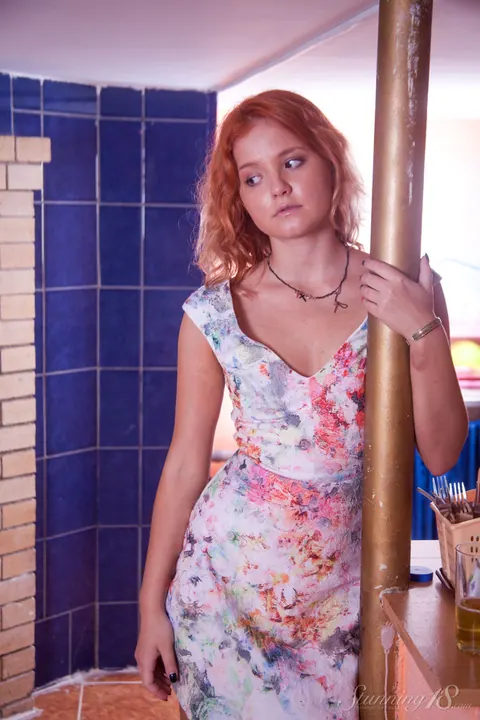 Redhead Strips Out of Her Skirt to Spread Her Pussy Wide – photo 1 of 16