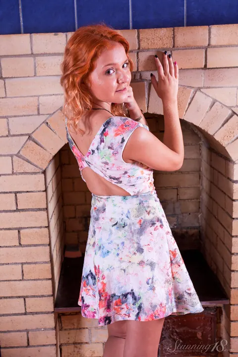 Redhead Strips Out of Her Skirt to Spread Her Pussy Wide – photo 3 of 16
