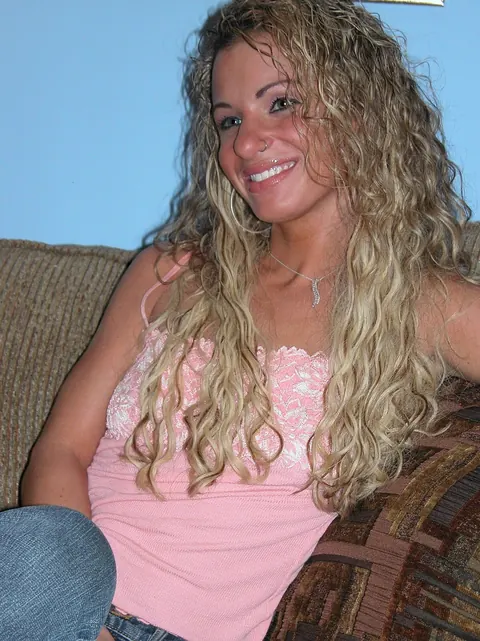Petite Curly MILF Rides a Dildo on the Sofa – photo 2 of 20