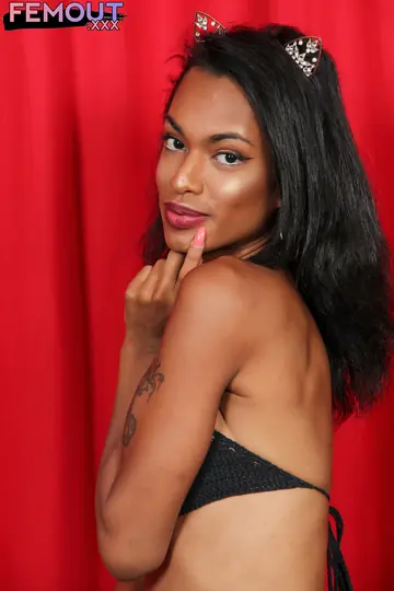 Skinny Trans Woman Strips Nude and Poses Front and Back