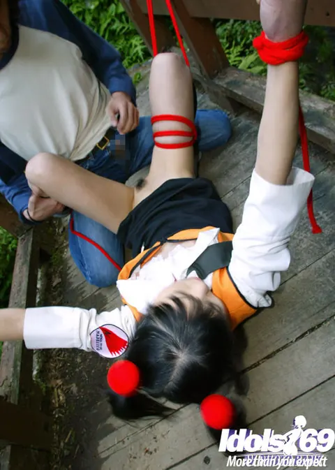 Bound Asian Babe in Pigtails Gets Rough Fuck Outdoors – photo 11 of 16