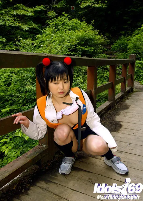 Bound Asian Babe in Pigtails Gets Rough Fuck Outdoors – photo 15 of 16