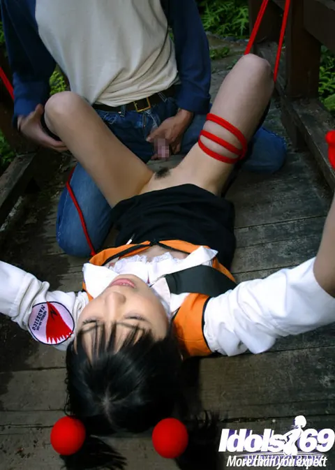Bound Asian Babe in Pigtails Gets Rough Fuck Outdoors – photo 10 of 16