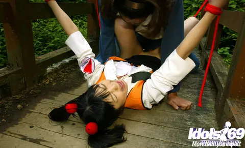 Bound Asian Babe in Pigtails Gets Rough Fuck Outdoors – photo 14 of 16