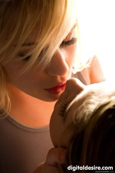 Hayden Hawkens: Blonde Pulls Panties Aside for Lesbian Sex – photo 1 of 21