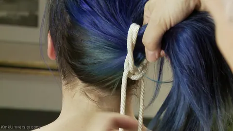 Busty Short-Haired Woman Tied Up in Bondage at the Office – photo 4 of 17