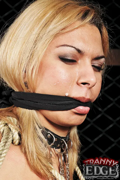 Blonde Latina Trans Woman in Latex Bondage – photo 8 of 21