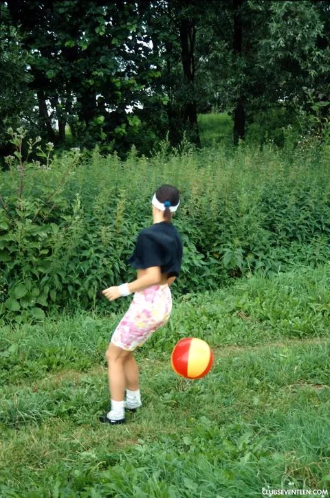 Marina I: Asian Brunette in a Skirt Fingers Lesbian Partner in Shorts Outdoors – photo 4 of 21