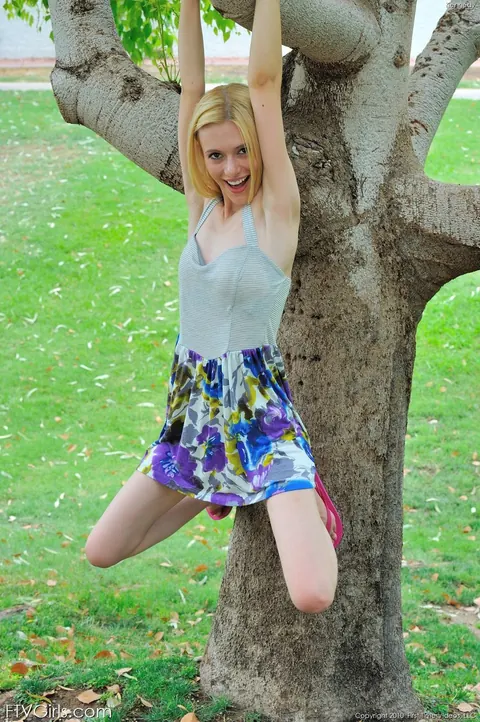 Kennedy Kressler: Slim Blonde Strips Out of Her Panties Outdoors – photo 7 of 16
