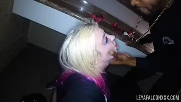 Tattooed Blonde PAWG Sucks BBC and Takes a Facial