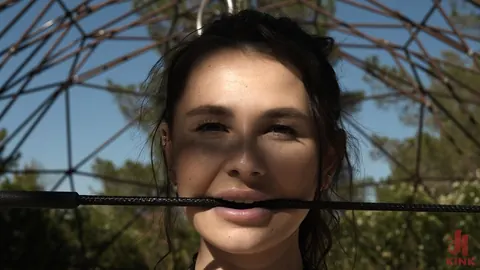 Liz Jordan: Tall Brunette Bound and Restrained in Outdoor BDSM Session – photo 9 of 21