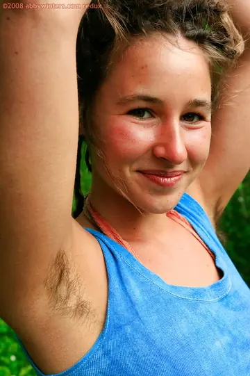Hairy Brunette with Big Tits Fingers Herself Outdoors