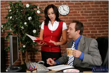 AArielle Alexis – Tall Brunette in Lingerie Takes Anal Threesome in the Office