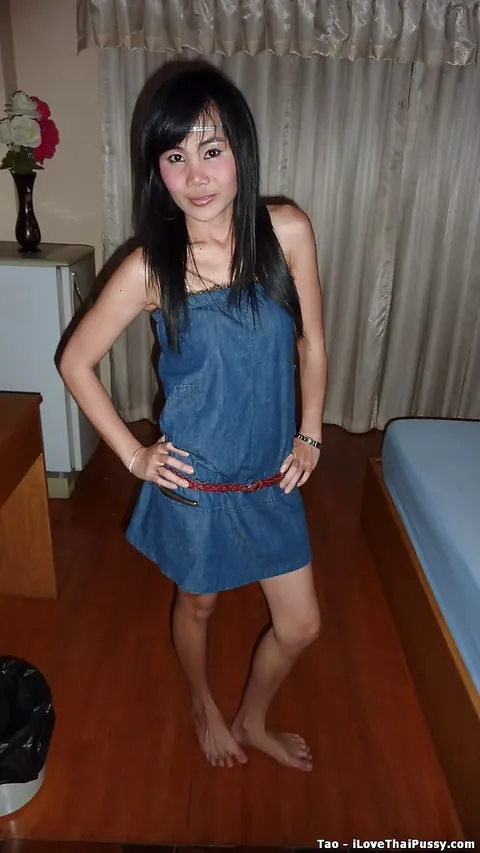 Asian Woman Pulls Her Panties Aside and Spreads Her Shaved Pussy Wide – photo 2 of 12