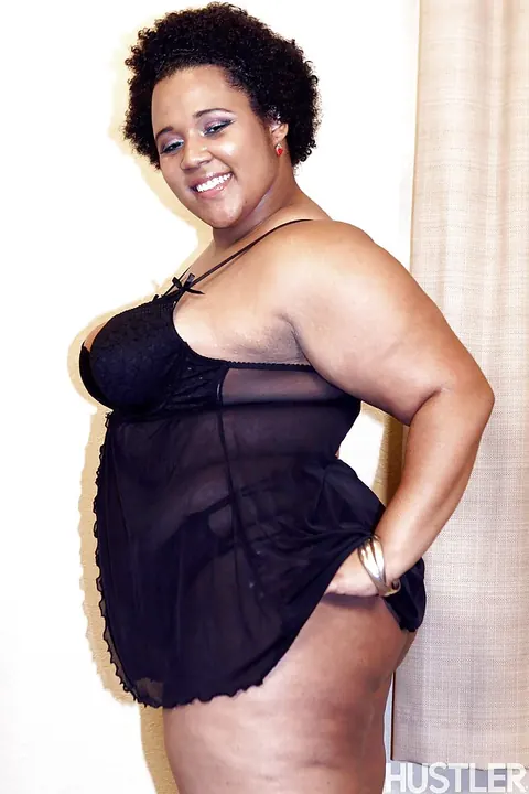 Mature Ebony BBW Strips to Lingerie and Heels – photo 2 of 16