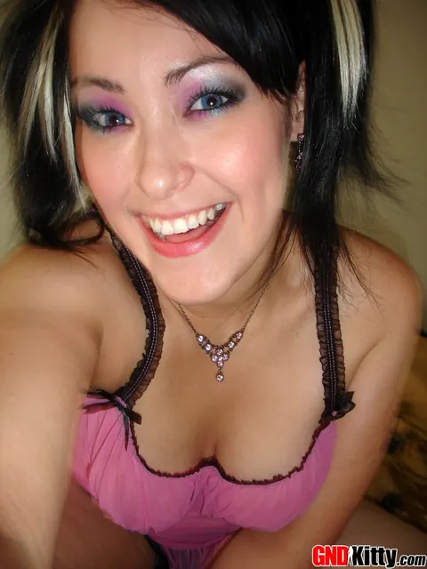 Thick Asian Brunette in Pigtails Poses in Lingerie for Selfies – photo 4 of 12
