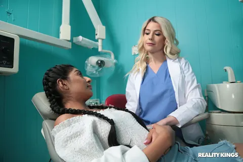 Binky Beaz: Latina Nurse MILF in Glasses and Pigtails Eats Pussy – photo 12 of 21