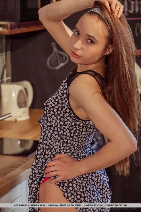 Messiah: Petite Ukrainian Brunette Strips Off Her Panties and Spreads Wide – photo 4 of 18