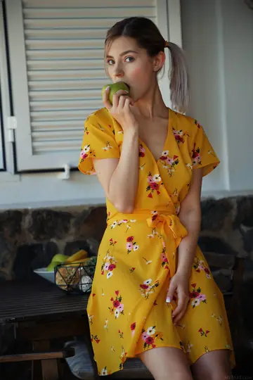 Blonde Russian Poses Nude Showing Her Big Natural Tits