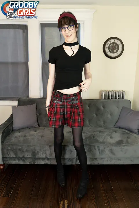 Trans Woman in Stockings Poses and Bares Her Body – photo 2 of 16