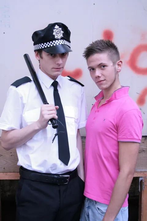 Twink Gets Fucked Doggy Style by Officer Outdoors – photo 2 of 11