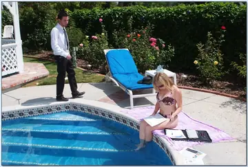 Adrianna Nicole – Busty Blonde Babe Sucks Cock and Rides Anal by the Pool