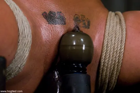 Charley Chase: Tattooed Latina with Big Natural Tits Bound and Masturbating – photo 13 of 17