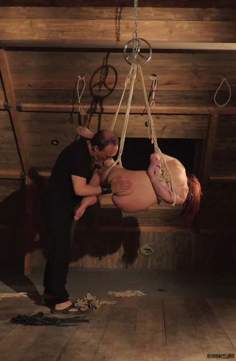 Angie Elif: Redhead PAWG Sucks Cock While Restrained in Panties – photo 6 of 15