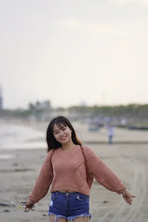 Petite Asian Babe in Shorts and Glasses Poses Outdoors – photo 2 of 21