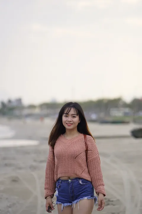 Petite Asian Babe in Shorts and Glasses Poses Outdoors – photo 5 of 21