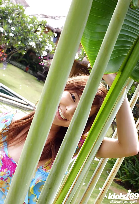Yua Aida: Asian Brunette Shows Her Big Tits in Panties Outdoors – photo 1 of 16