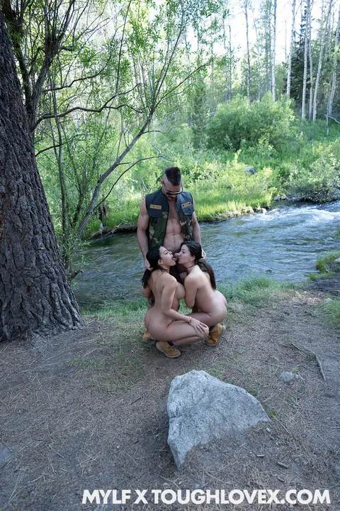 Luna Star: Busty Latina MILF and Petite Friend Threesome Outdoors – photo 2 of 21