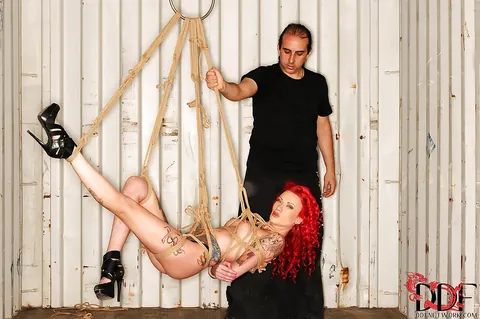 Becky Holt: Curly Redhead with Big Tits Bound in High Heels – photo 16 of 16