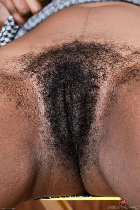Ebony Woman Reveals Her Hairy Pussy Up Close – photo 7 of 21